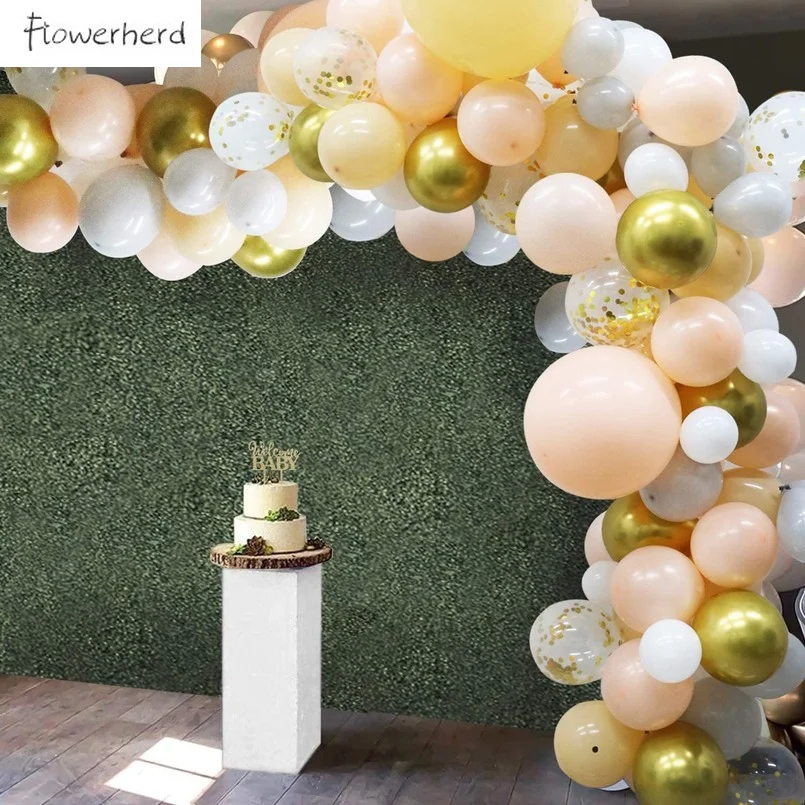 

137pcs Blush Balloons Garland Arch Kit Peach Pastel Confetti Balloons for Wedding Bridal Baby Shower Birthday Party Decorations
