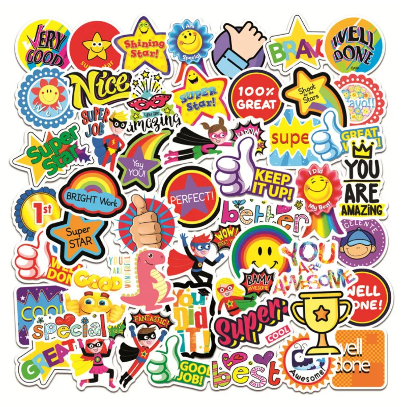 

10/30/50Pcs Children's School Family Reward Skateboard Travel Suitcase Phone Laptop Luggage Stickers DIY Kids Girl Toys