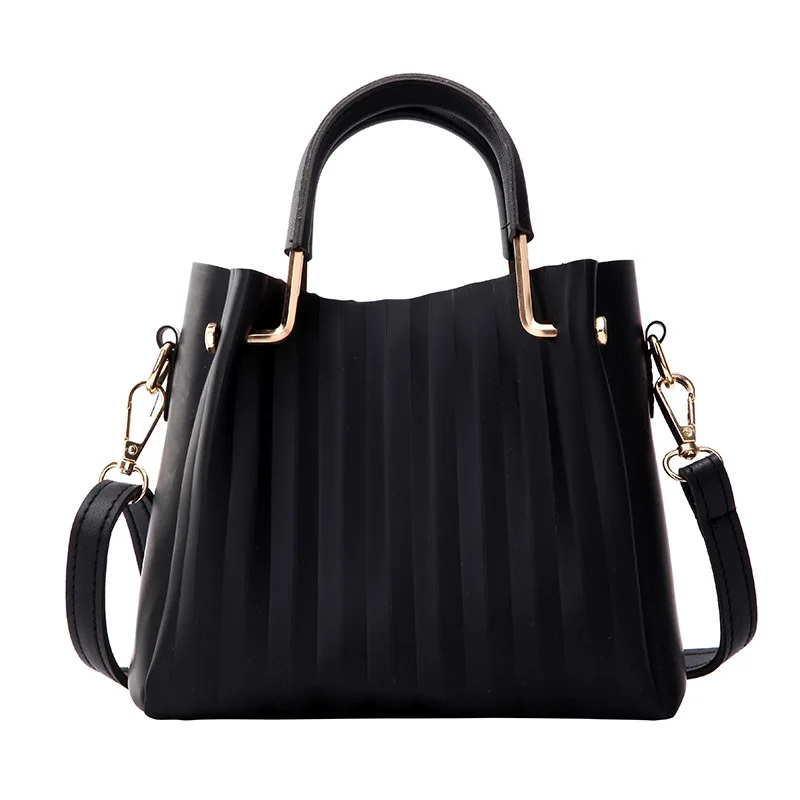 

2020 New Style Pleated Gel Bag Translucent Laser Bag Tote Bag Different Size Bags Handbag Female Shoulder/Crossbody Bag