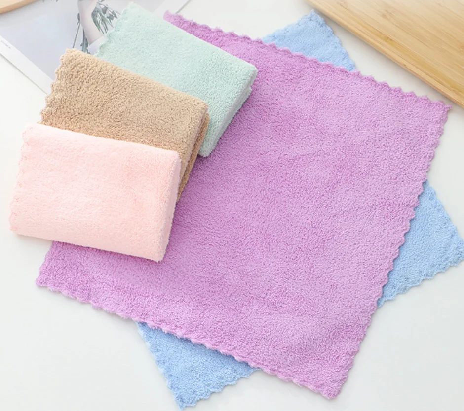 

Thicker Kitchen Cleaning Rag Absorbent Scouring Pad Rag Home Microfiber Towels Tableware Non-stick Oil Cleaning Wiping Towel