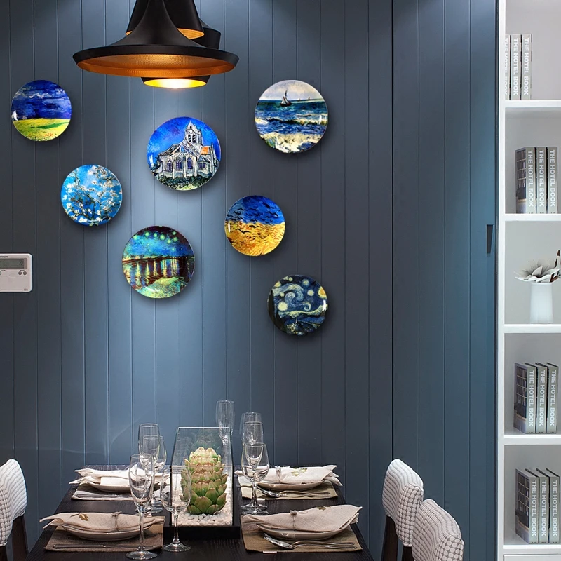 Европейский Ван Гог Картина маслом Тарелка декоративная тарелка подвесная