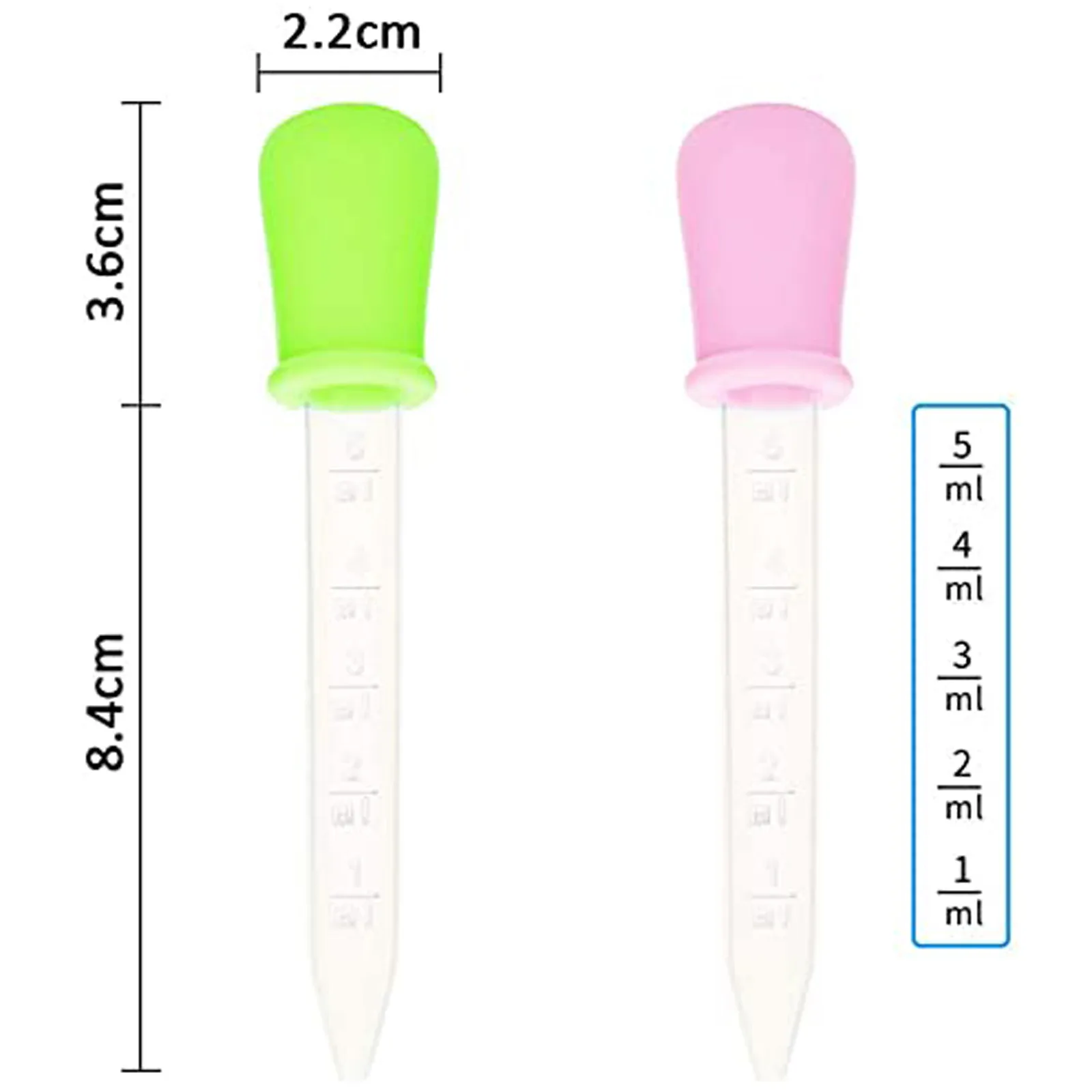 

8 Pack Silicone Plastic Pipette Dropper Feeding Medicine Liquid Eye Ear Pipette with Bulb Tip Eye School Lab Experiment Supplies