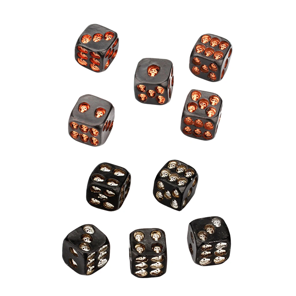 

Set of 5 Pcs Creative Black Skull Dice Grinning 3D Skeleton Dice Scary Novelty