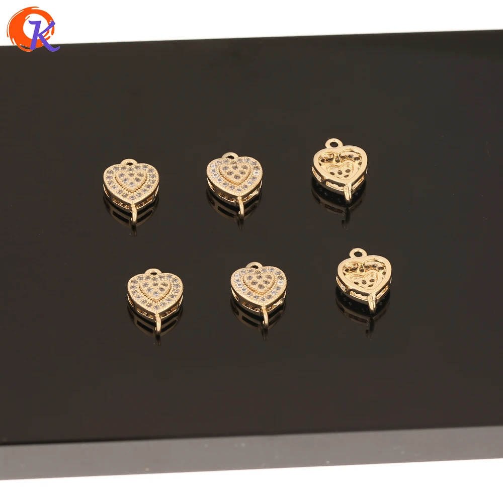 

Cordial Design 50Pcs 8*13MM Jewelry Accessories/CZ Charms/Earring Findings/Heart Shape/Hand Made/Earrings Connectors/DIY Making