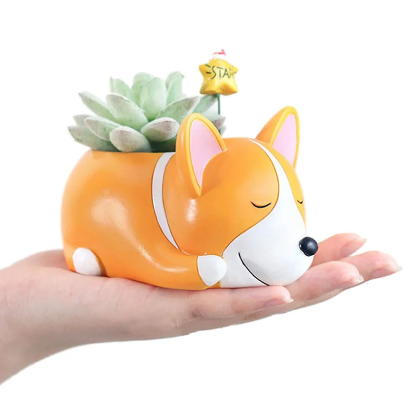 

Flower Pot Creative cute puppy cartoon flower pot Garden Small fleshy resin Plant Children's room decoration Puppy flower pot
