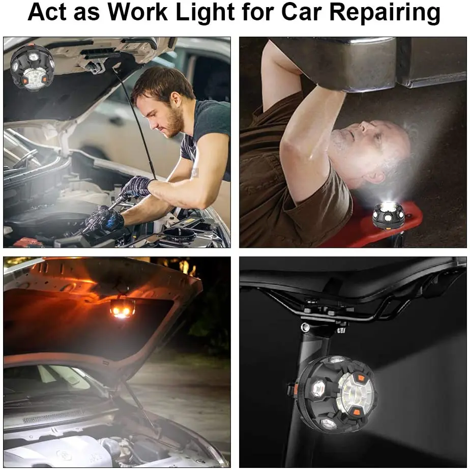 

Car Beacon Emergency SOS Light LED Roadside Safety Flashing Lamp Warning Lantern With Magnetic Base and Hook Breakdown Kit Auto