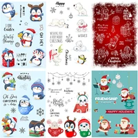 cartoon christmas series rubber clear stamps for diy scrapbooking card making album decorative silicone seal craft