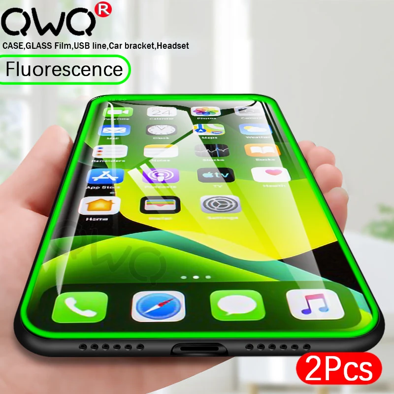 2 1 шт защита экрана закаленное стекло для айфона Apple iphone 11 Pro Max X XS XR 7 8 6 6s Plus SE 2020 10 S
