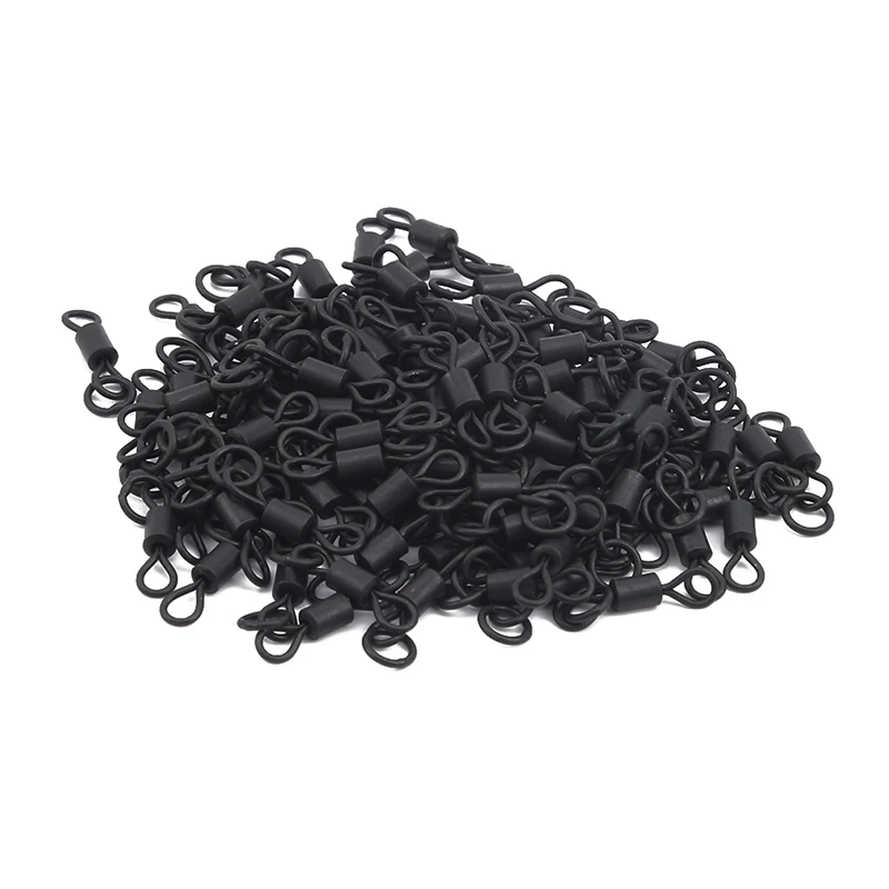 

100PCS Carp Fishing Flexi Ring Swivel With Ring Fishing Hair Rig Quick Change Swivel For Carp Fishing Terminal Tackle