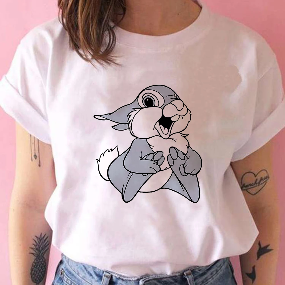 

Urban Bambi Disney Thumper Women T Shirt 2022 Fashion Summer O-Neck Casual Harajuku Basic Short Sleeve T-Shirts Tops Drop Ship