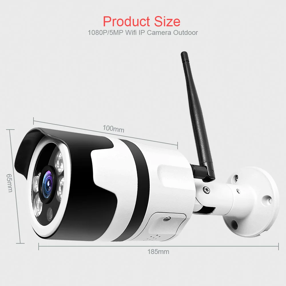 HD 1080P 5MP Bullet WiFi IP камера ONVIF беспроводная уличная камера ночного видения 20 м CCTV камера безопасности двухсторонняя аудио сигнализация P2P CamHi