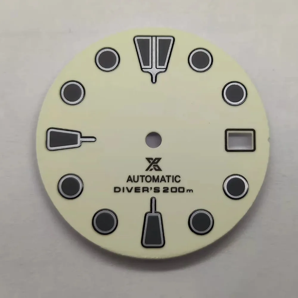 NH35 dial white C3 full luminous dial fit Japan NH35 automatic movement for diving watch SKX007 turtle abalone MM 28.5mm Japan