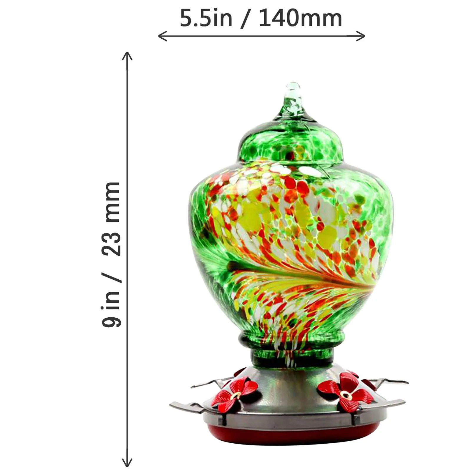 

Newest Bird Feeder Hummingbird Feeder Glass Flower Hummingbird Water Feeder Food Container For Garden Outdoors Patio#g3