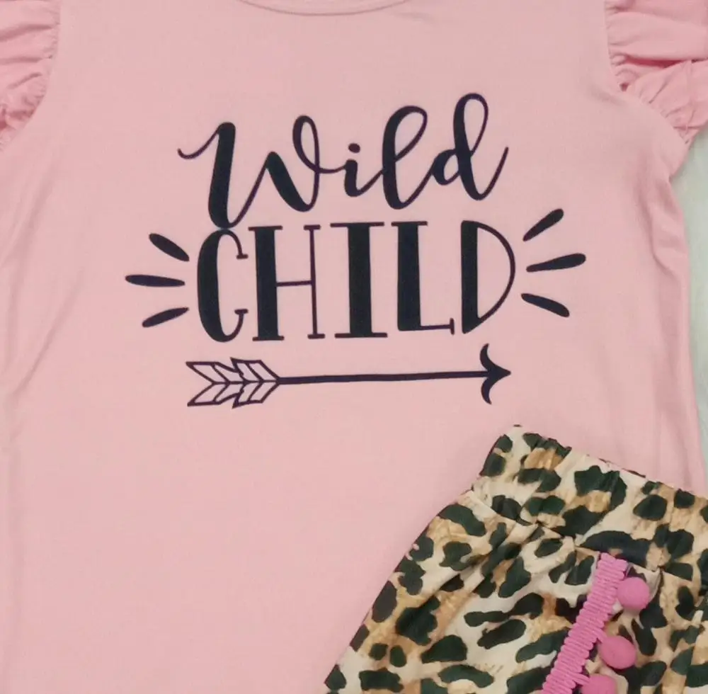 Летняя Детская рубашка розовый топ дикий Детский рисунок стрел + шорты с