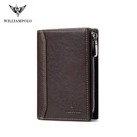 Men Wallet mens slim Credit Card Holder Bifold Genuine Leather mini Multi Card Case Slots Vegetable tanned cowhide