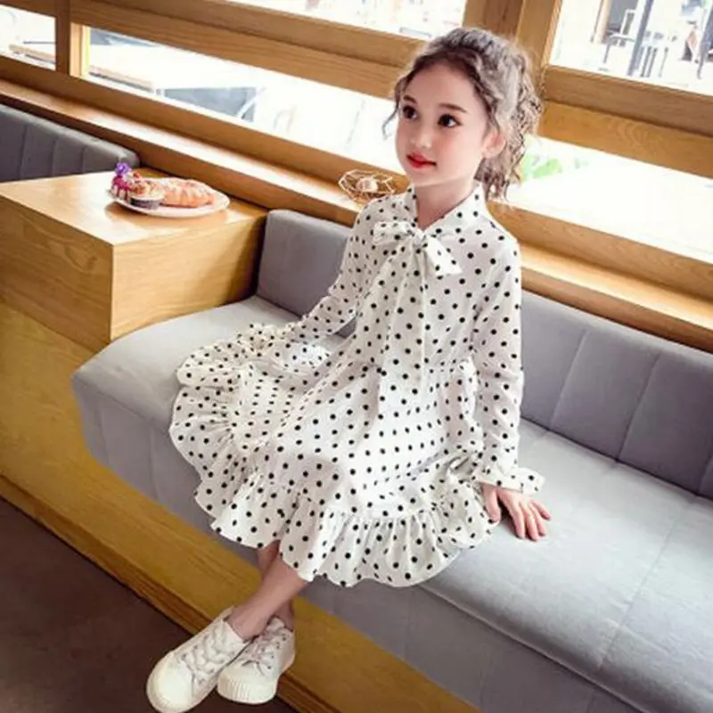 2020 весенне-осеннее школьное платье принцессы для девочек детское с длинными