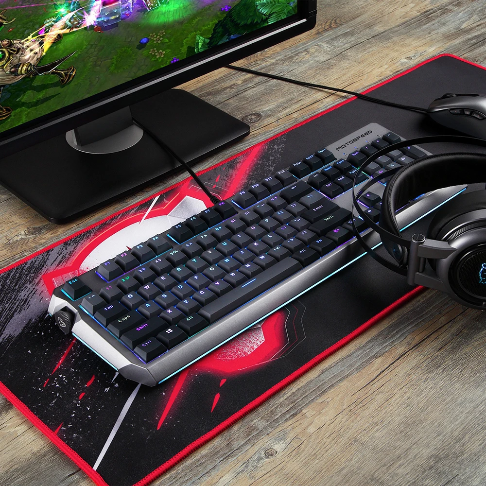 Механическая клавиатура Motospeed CK80 с RGB-подсветкой N-клавишные колпачки двойным