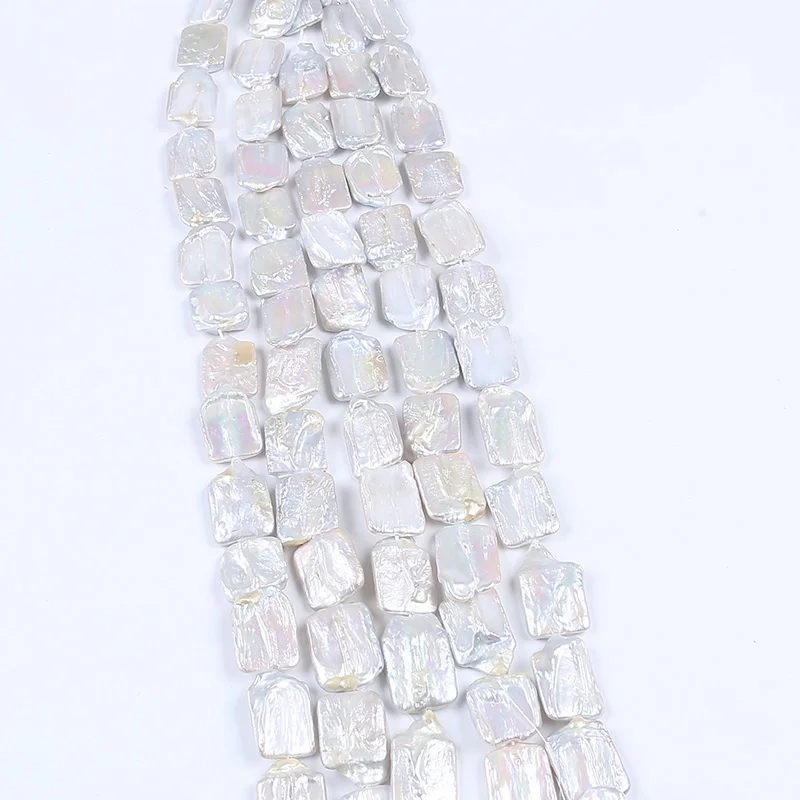 

19*28mm White Square Shape Pearl wholesale Freshwater Pearl Strand