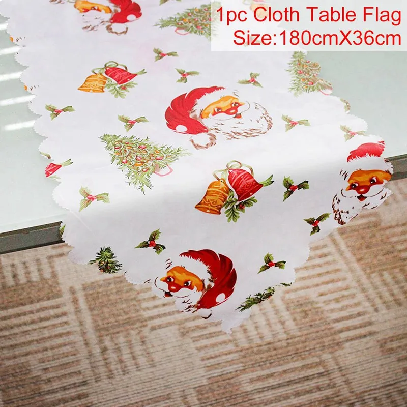 Santa table flag A Настольная дорожка Рождественское украшение для дома Navidad Рождественский Декор Noel новогодний Новогодний Декор Рождественский кухонный набор - Цвет: Santa table flag A