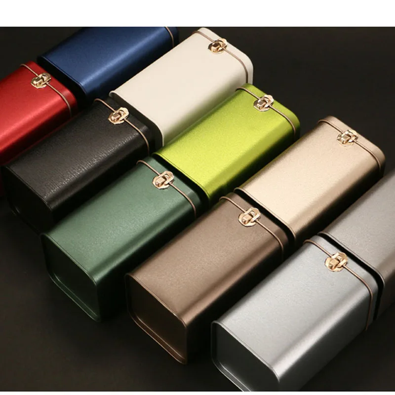 Креативная металлическая коробка для чая в стиле Caddy Lock однотонная жестяная