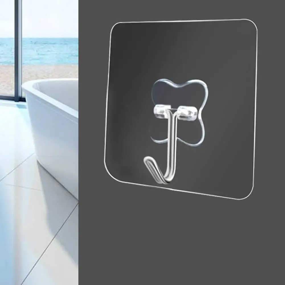 

6x6cm Transparent Strong Self Adhesive Door Wall Hangers Hooks Plastic Suction Heavy Load Rack Cup Sucker For Kitchen Bathroom