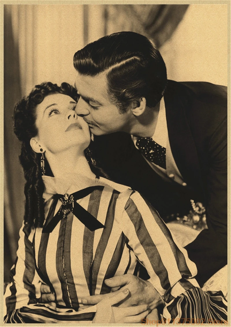 Плакат «Унесенные ветром», четкое изображение, настенные наклейки, украшение для дома, принты, крафт-бумага, домашнее искусство, бренд