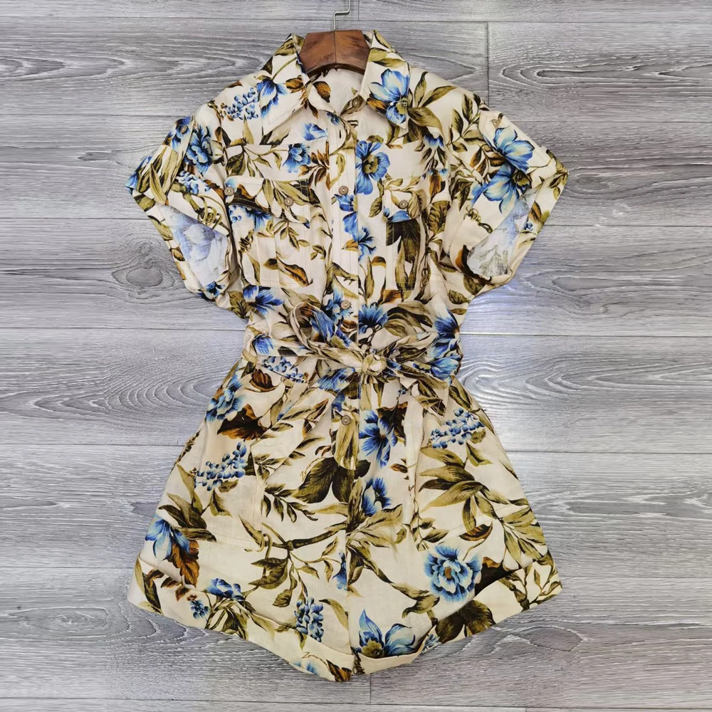 

100% Linen Casual Women's Palysuit