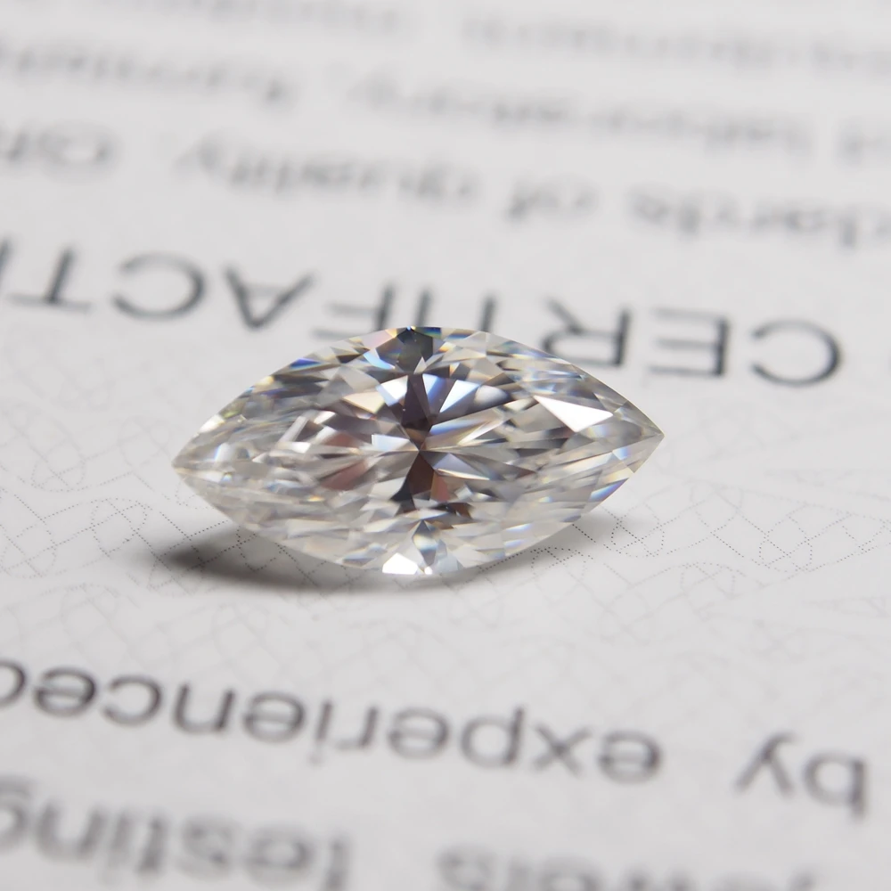 5*10mm marquise cut  White Moissanite Stone Loose Moissanite Diamond 0.9  carat for Wedding Ring