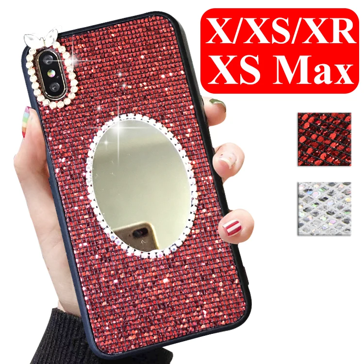 Блестящий чехол для iPhone XR XS R зеркальный 10 S стразы бампер X блестящий Xmax iohone Xsmax Casy |