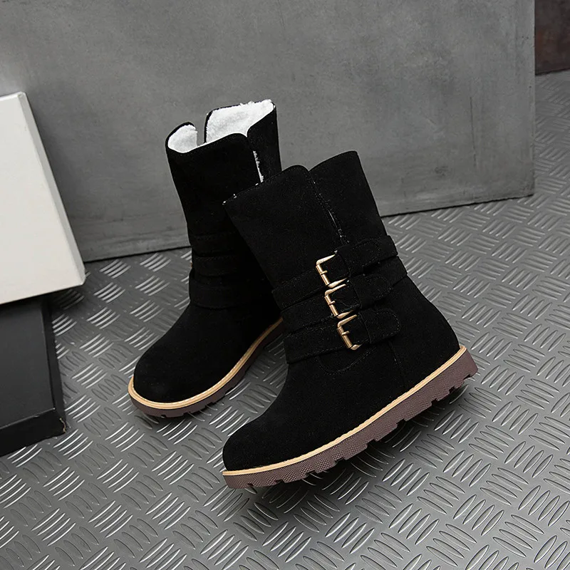 

ASUMER big size 34-43 fashion ankle boots round toe slip on women winter boots flock comfortable keep warm snow boots 2020 new