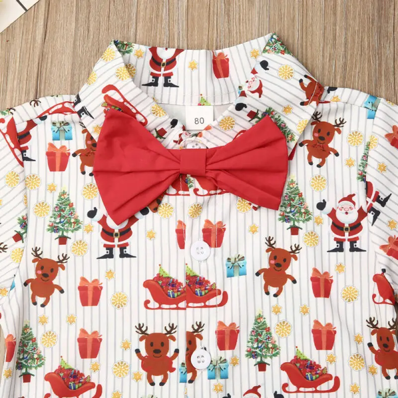 

2PCS Toddler Gentleman Baby Boys Xmas Clothes Shirt Tops Pants Formal Outfits