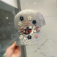 summer womens baseball cap mesh ventilation flower embroidery literature and art national hood cotton fashion women hat