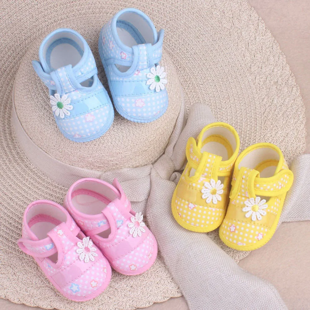 

Newborn Baby Shoes Fashion Cute Baby Girls With Lovely Floral Sweet Bow First Walkers Toddler Shoes Soft Sole Prewalker