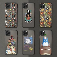 totoro cute design anime phone case matte transparent for iphone 7 8 11 12 plus mini x xs xr pro max cover