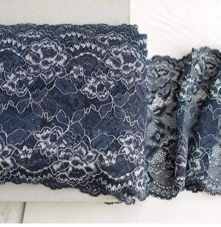 2 метра горячая распродажа 10 см вышитое эластичное темно-синее кружевное платье