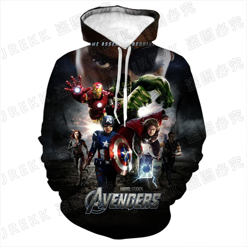 

Marvel Movie The Avengers 3D Print Sweatshirt With Hood Fashion Cool Harajuku Children Tracksuit Oversize Men Women Hoodies