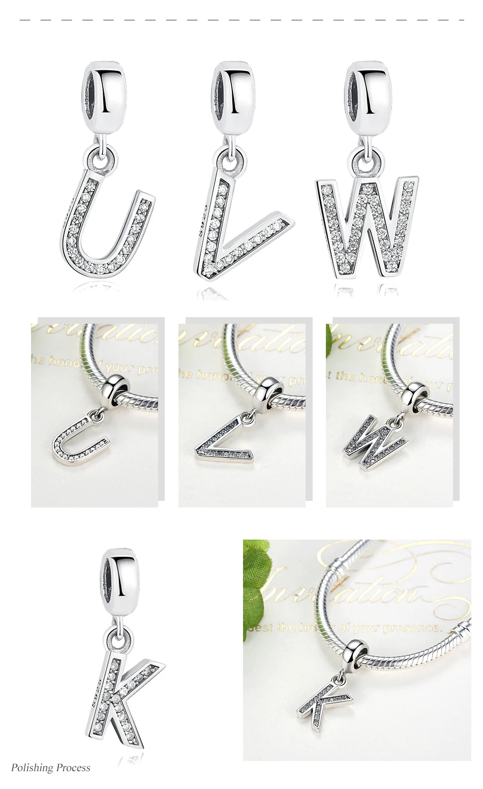 BELAWANG 925 пробы серебряные бусины с буквами, подходят для Pandora, подвески, серебро 925,, кристалл, алфавит, A-Z, подвеска с буквами