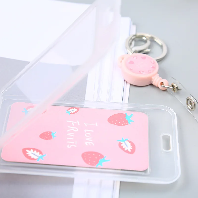 Милая кошка удостоверение личности выдвижной Бейдж держатель для карт