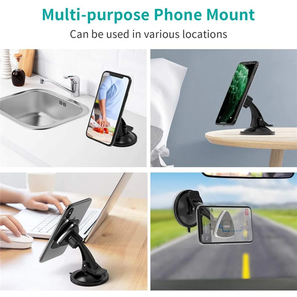 CHOETECH Car Phone Mount Magnetic in Car Phone Holder Suction Cup Car Mount for iPhone Xs MAX/XR/8 for Galaxy Note 10 for Sony