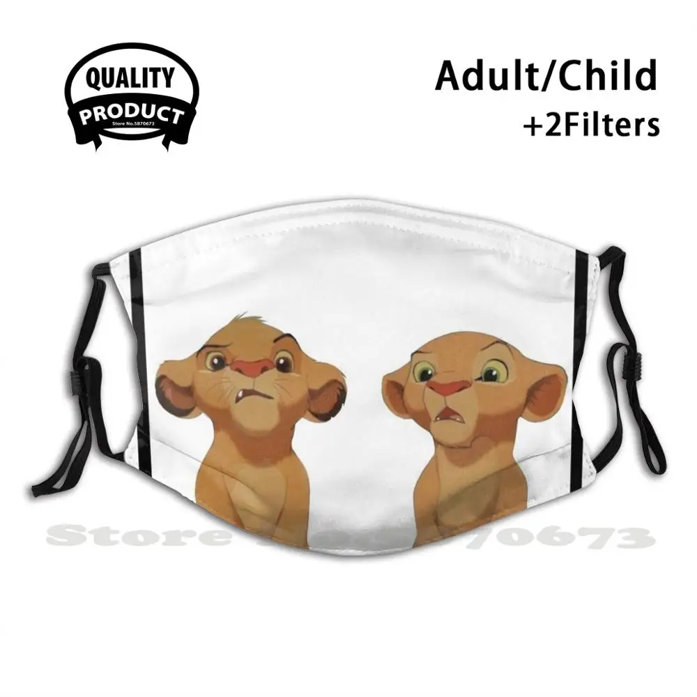 

The Lion King Simba & Nala Face Mask Washable Filter Summer Hot Sale Mouth Masks Lion King Lion Kingog Lions Sima Nala Baby