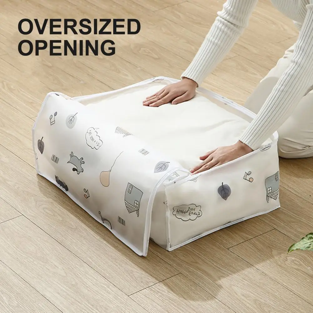 4 Styles Foldable Clothes Quilt Storage Bag Transparent Printed Sweater Organizer Box With Sturdy Zipper Home Finishing Supplies | Дом и сад