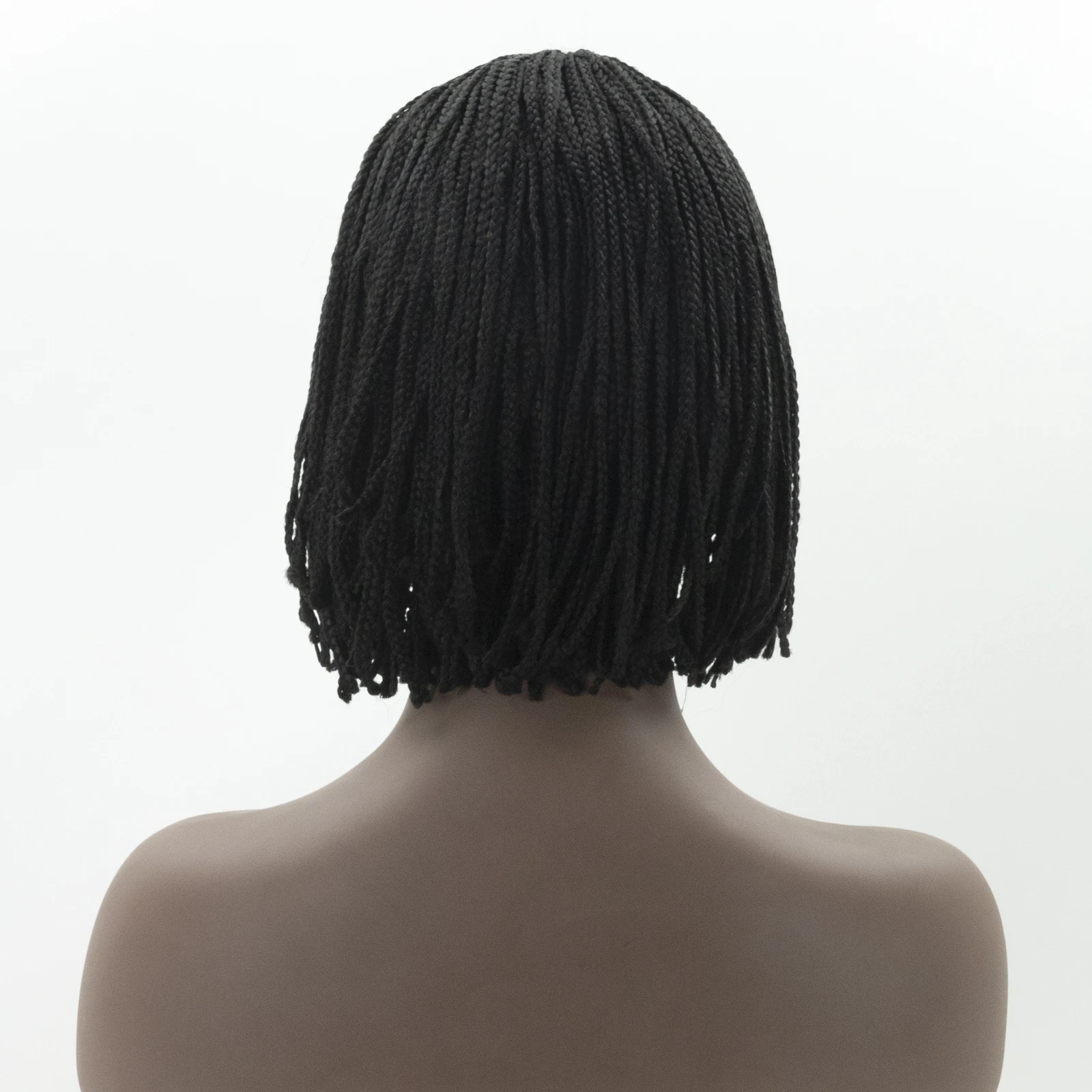 

Short Box Braids Headbands Wigs for Black Women 12''small Bob Box Braided Wigs with Turban Synthetic Fibre Headwraps Cosplay Wig