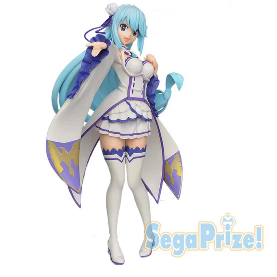 Оригинальная аниме Sega LPM KonoSuba с Re: Zero Aqua Cos Emilia ПВХ фигурка милая для девочек модель