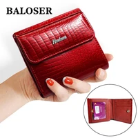 baloser womens mini coin wallet genuine leather credit card id holder purse multifunction short purse