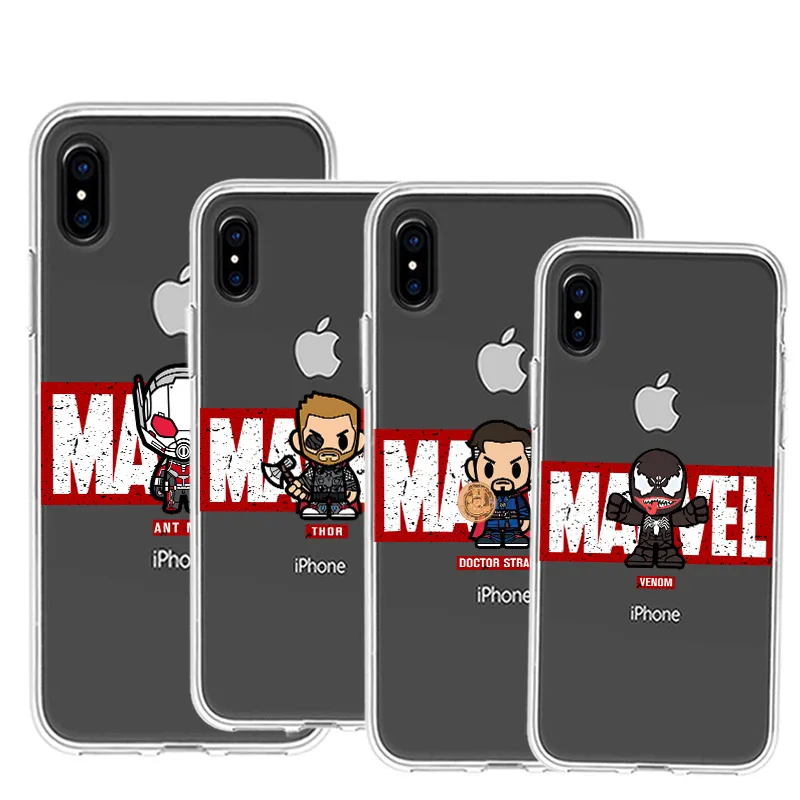 Marvel Hero Letter Silicone Cover For Apple IPhone 12 Mini 11 Pro XS MAX XR X 8 7 6S 6 Plus 5S SE Phone Case
