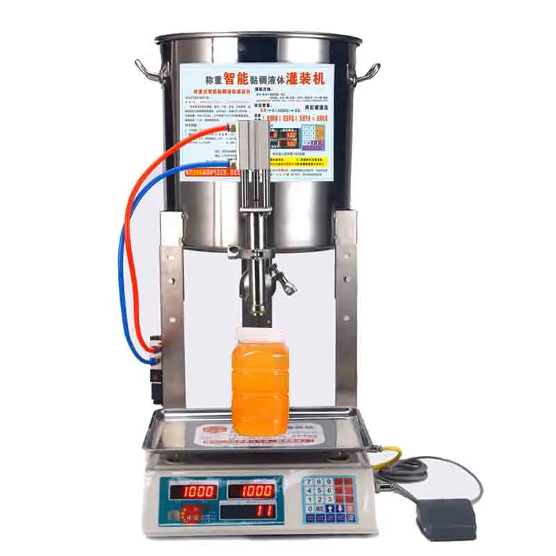 

Automatic Honey Filling Machine Sesame Oil Sesame Paste Yogurt Milk Weighing Liquid Quantitative Filling Machine 12V