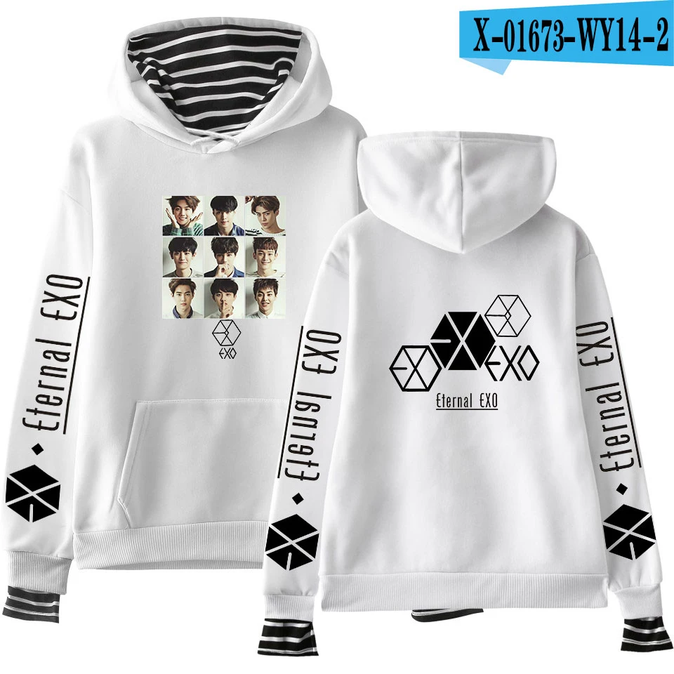 H EXO PLANET#5 толстовки KPOP хлопковые водолазки негабаритный свитер с капюшоном для женщин EXO PLANET#5 толстовки moletom плюс размер - Цвет: H