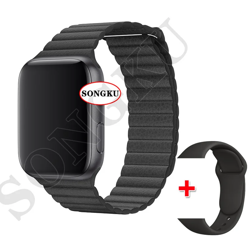 B Leather B and B SONGKU IWO 12 часы серии 5 1:1 умные часы 40 мм 44 мм Bluetooth часы для apple iPhone Siri Android телефон цветной ремешок - Цвет: B Leather B and B