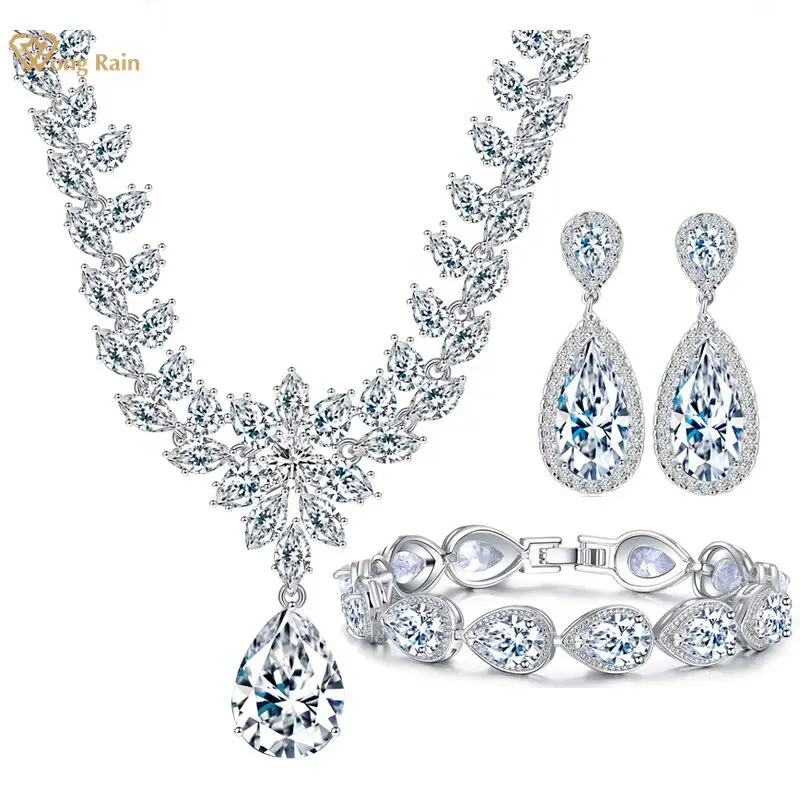 

Wong Rain 100% 925 Sterling Silver Emerald Topaz Citrine Amethyst Gemstone Necklace/Earrings/Bracelets Jewelry Sets Wholesale