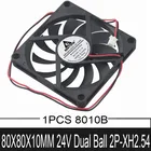 1 шт. Gdstime 24 вольт 80 мм 8010B бесколлекторная вентиляция 8 см 80 мм x 80 мм x 10 мм двухпроводный 2-контактный корпус компьютера и осевой вентилятор охлаждения процессора
